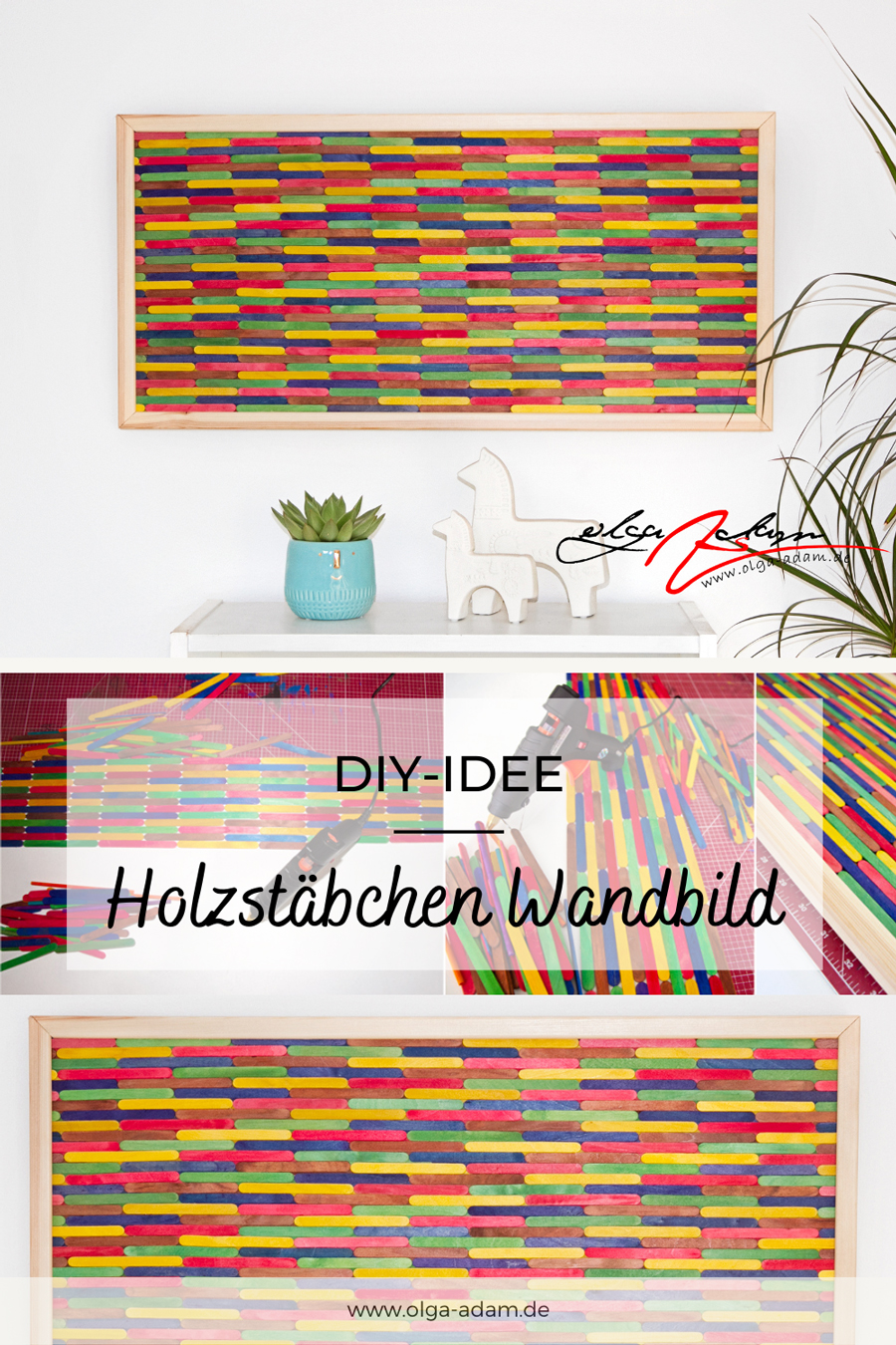 DIY Eisstäbchen Wandbild